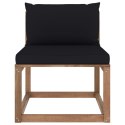 VidaXL Ogrodowa sofa środkowa z palet, z czarnymi poduszkami