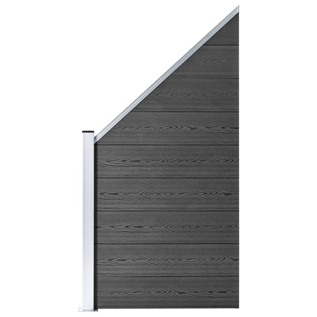 VidaXL Zestaw ogrodzeniowy z WPC, 1311 x (105-186) cm, czarny