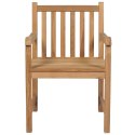 VidaXL Krzesła ogrodowe 8 szt., z kremowymi poduszkami, drewno tekowe