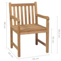 VidaXL Krzesła ogrodowe 8 szt., z szarymi poduszkami, drewno tekowe