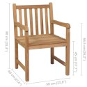 VidaXL Krzesła ogrodowe z kremowymi poduszkami, 8 szt., drewno tekowe