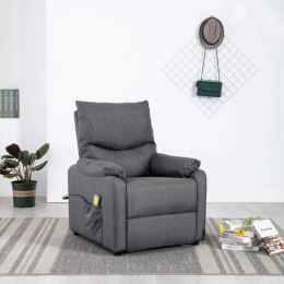 VidaXL Elektryczny fotel masujący, ciemnoszary, tkanina
