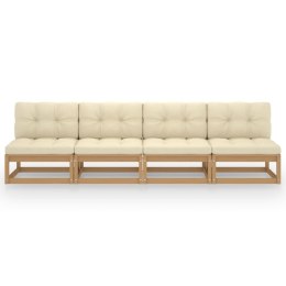 VidaXL 4-osobowa sofa ogrodowa z poduszkami, lite drewno sosnowe