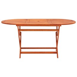 VidaXL Składany stół ogrodowy, 160x85x75 cm, lite drewno eukaliptusowe