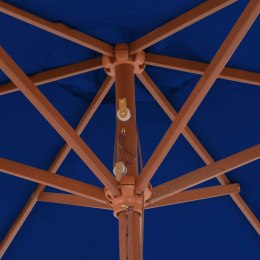 VidaXL Parasol ogrodowy na drewnianym słupku, niebieski, 270 cm