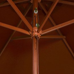 VidaXL Parasol ogrodowy na drewnianym słupku, terakota, 200x300 cm