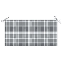 VidaXL Poduszka na ławkę ogrodową, szara krata, 100x50x3 cm, tkanina