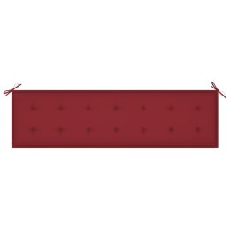 VidaXL Poduszka na ławkę ogrodową, winna czerwień 180x50x3 cm, tkanina