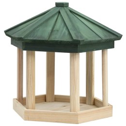 VidaXL Ośmiokątny karmnik dla ptaków, lite drewno jodłowe, 33x30 cm