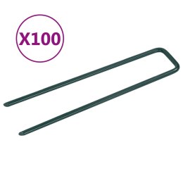 VidaXL Szpilki do sztucznej trawy, 100 szt., kształt U, żelazo