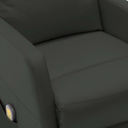VidaXL Fotel masujący, antracytowy, tapicerowany sztuczną skórą