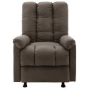 VidaXL Rozkładany fotel masujący, brązowy, obity tkaniną