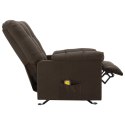 VidaXL Rozkładany fotel masujący, ciemnobrązowy, obity tkaniną