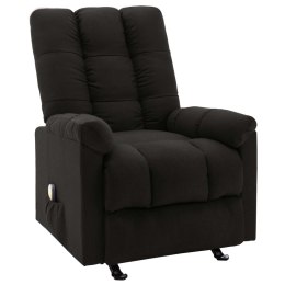 VidaXL Rozkładany fotel masujący, czarny, obity tkaniną