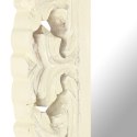 VidaXL Lustro w ręcznie rzeźbionej, białej ramie, 50x50 cm, mango