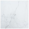 VidaXL Blat stołu, biały, 30x30 cm, 6 mm, szkło ze wzorem marmuru