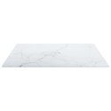 VidaXL Blat stołu, biały, 40x40 cm, 6 mm, szkło ze wzorem marmuru