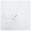 VidaXL Blat stołu, biały, 60x60 cm, 6 mm, szkło ze wzorem marmuru