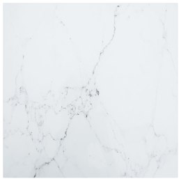 VidaXL Blat stołu, biały, 60x60 cm, 6 mm, szkło ze wzorem marmuru