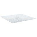 VidaXL Blat stołu, biały, 70x70 cm, 6 mm, szkło ze wzorem marmuru
