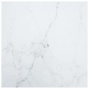 VidaXL Blat stołu, biały, 80x80 cm, 6 mm, szkło ze wzorem marmuru