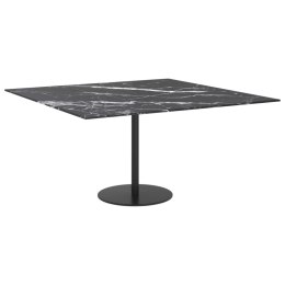 VidaXL Blat stołu, czarny, 80x80 cm, 6 mm, szkło ze wzorem marmuru