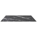 VidaXL Blat stołu, czarny, 80x80 cm, 6 mm, szkło ze wzorem marmuru
