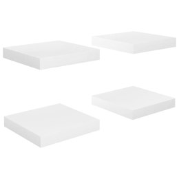 VidaXL Półki ścienne 4 szt., białe, wysoki połysk, 23x23,5x3,8 cm, MDF