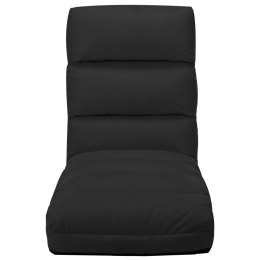 VidaXL Składane krzesło podłogowe, czarne, sztuczna skóra