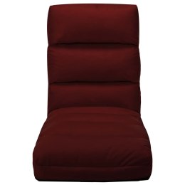 VidaXL Składane krzesło podłogowe, winna czerwień, sztuczna skóra