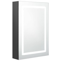 VidaXL Szafka łazienkowa z lustrem i LED, szara, 50x13x70 cm