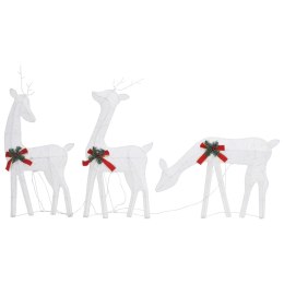 VidaXL Ozdoba świąteczna: rodzina reniferów, 270x7x90 cm, zimna biel