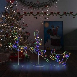 VidaXL Świąteczne, lecące renifery z saniami, akryl, 260x21x87 cm
