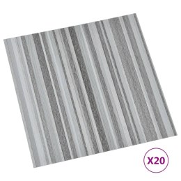 VidaXL Samoprzylepne panele podłogowe, 20 szt., PVC, 1,86 m², szare