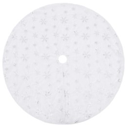 VidaXL Luksusowa osłona pod choinkę, biała, 122 cm, sztuczne futro