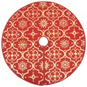 VidaXL Luksusowa osłona pod choinkę ze skarpetą, czerwona, 90 cm