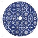 VidaXL Luksusowa osłona pod choinkę ze skarpetą, niebieska, 122 cm