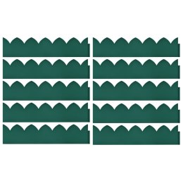 VidaXL Obrzeża trawnikowe, 10 szt., zielone, 65x15 cm, PP