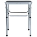 VidaXL Składany stolik turystyczny, szary, aluminiowy, 60x45 cm