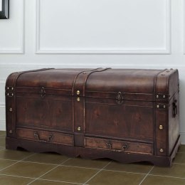 VidaXL Drewniany kufer, duży, czarny