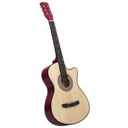 VidaXL Gitara akustyczna z wycięciem, 6 strun, 38", drewno lipowe