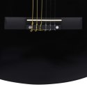 VidaXL Gitara klasyczna z wycięciem, 6 strun, czarna, 38"