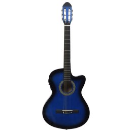 VidaXL Gitara klasyczna z wycięciem, 6 strun i equalizer, niebieska