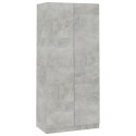 VidaXL Szafa, betonowa szarość, 90x52x200 cm, materiał drewnopochodny