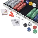 VidaXL Zestaw do gry w pokera 500 żetonów, aluminium