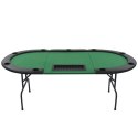 VidaXL Składany, owalny stół do pokera dla 9 graczy, zielony