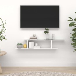 VidaXL Wisząca szafka pod TV, biel z połyskiem, 125x18x23 cm