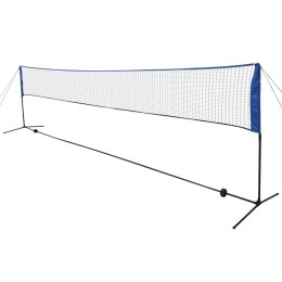 VidaXL Siatka i lotki do badmintona, 600x155 cm