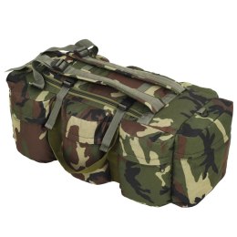 VidaXL Torba wojskowa 3-w-1, worek w stylu militarnym, 90 L, moro