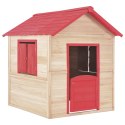 VidaXL Domek do zabawy dla dzieci, drewno jodłowe, czerwony